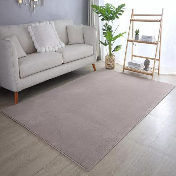 Tapis en microfibre doux uni antidérapant Lars